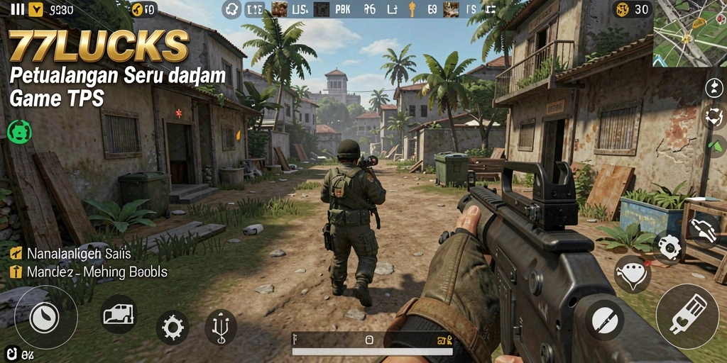 Tangkapan layar menampilkan aksi intens gameplay TPS.
