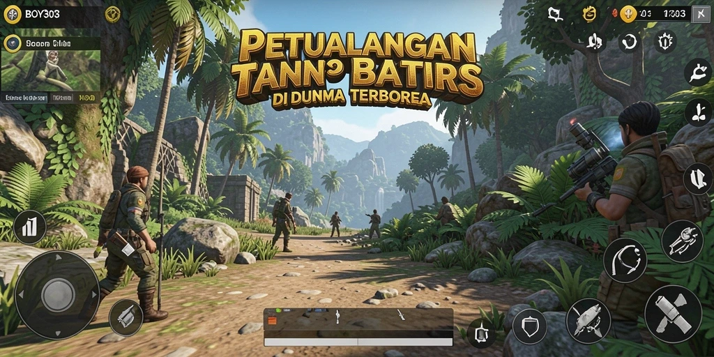 Screenshot dari gameplay BOY303 yang menampilkan petualangan di dunia terbuka.