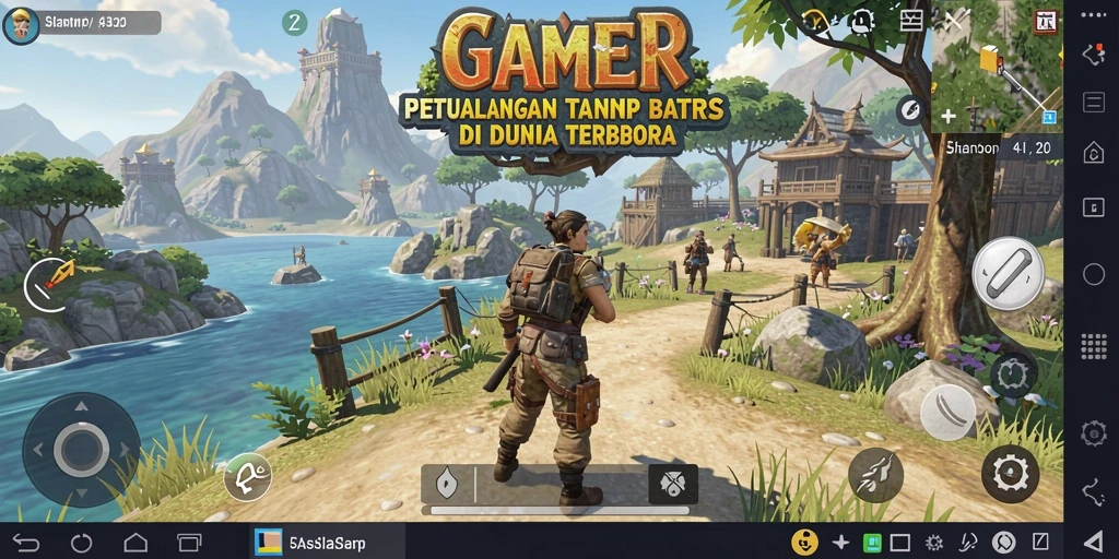 Gameplay GAMERP menunjukkan petualangan seru di dunia terbuka.