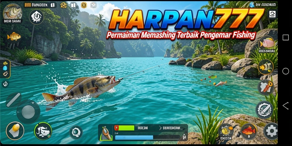 Tampilan gameplay menarik dari HARAPAN777 saat memancing.