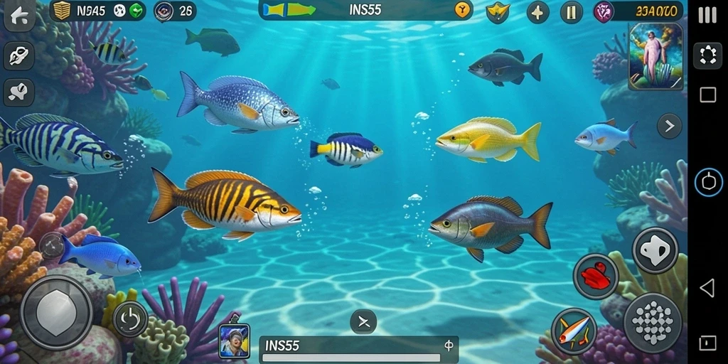 Tampilan seru gameplay Tembak Ikan di INS55.