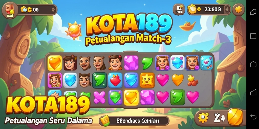 Tangkapan layar dari gameplay seru di KOTA189 Match-3.