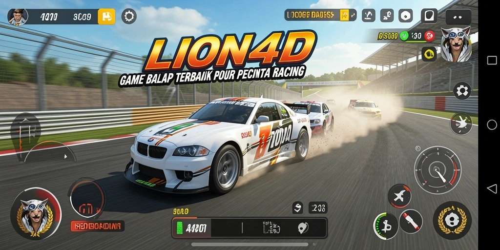 Gameplay menegangkan di LION4D dengan mobil balap dan trek yang menantang.