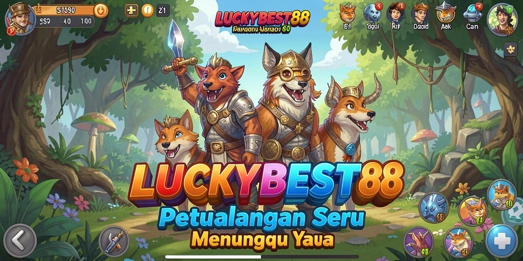 Screenshot gameplay seru dari LUCKYBEST88 menunjukkan aksi petualangan yang mendebarkan.