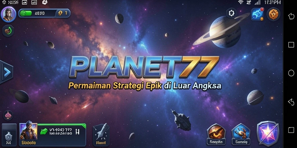 Tampilan epik dari gameplay strategi luar angkasa PLANET77.