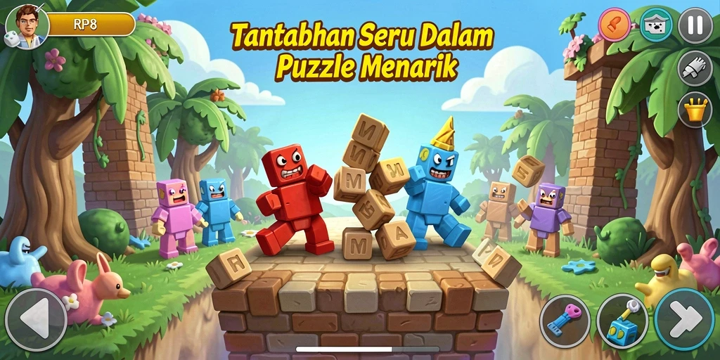 Screenshot gameplay RP8 yang menampilkan tantangan Puzzle menarik.