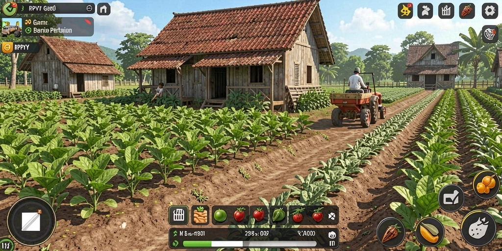 Tampilan gameplay RPYYY yang seru dan interaktif dalam bercocok tanam.