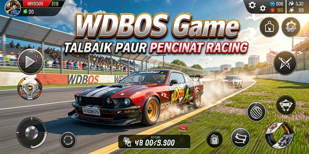 Screenshot menampilkan aksi balap menegangkan di WDBOS.
